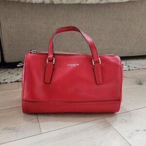 Coach Cherry Red Leather Satchel